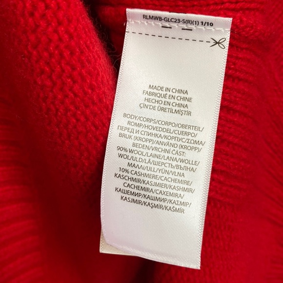 NWT🍁Polo Ralph Lauren Wool Cashmere Blend Pullover Red Turtleneck Sweater- Sz M - Picture 13 of 15